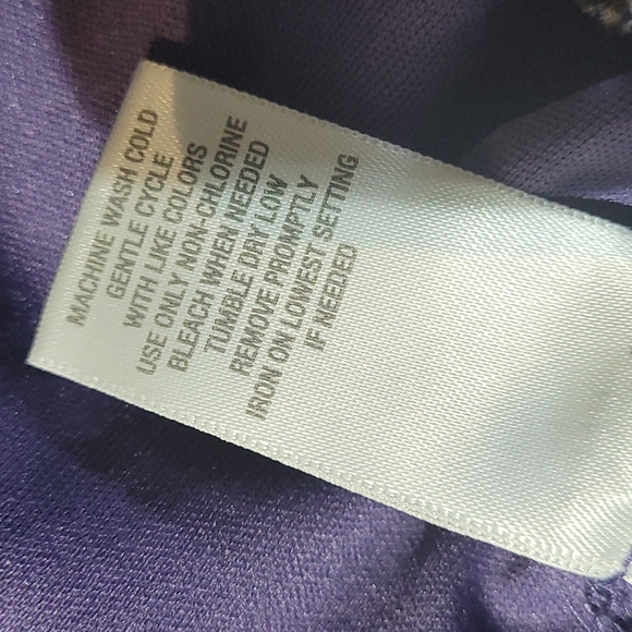 Dressbarn Woman Purple Green Print Sheer Lined Top Blouse 3X - Picture 9 of 12